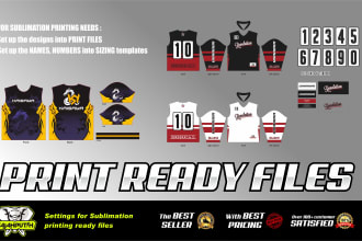 set for print ready files sublimation printing jersey, etc