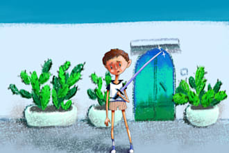 draw a cartoon digital illustration