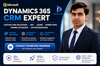 develop dynamics 365 CRM, powerapps and API integrations