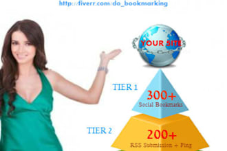 do 2 tier 500+ social bookmarks and rss submission in latest seo way + Report and Fast Action BONUS, plus order 3 and get one free