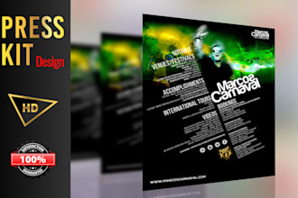 design dj, artist, model clickable press kit, media kit, epk, portfolio