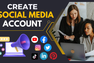 setup and create social media accounts and pages for your business