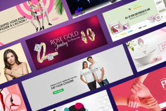 do shopify website banner, banner, header and slider design