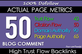do 50 High Trust Flow Authority Blog Comment Links