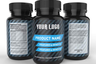 render realistic labeled bottles for you