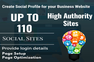 setup 110 social profiles for a website