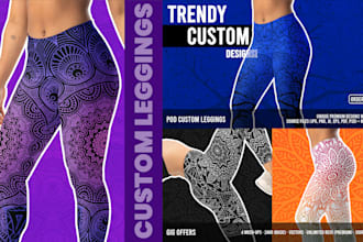 create trendy custom designs for leggings, yoga pants, and shorts