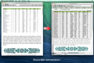 convert pdf to excel or word , 20 pages for 5  only