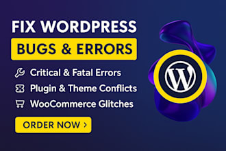 do optimized wordpress and fix errors, problems or issues