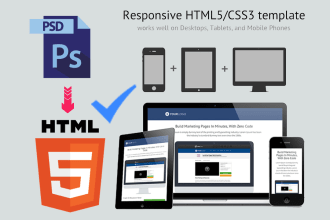 convert psd to html5 with responsive