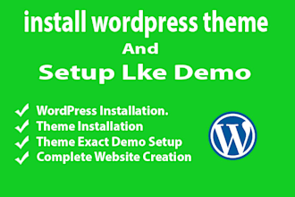 install wordpress theme and setup like demo
