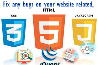 fix any bugs or create your page with html5, css3,javascript