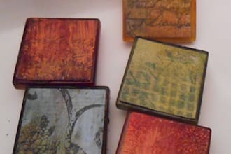 send you two handmade  glass tile magnets