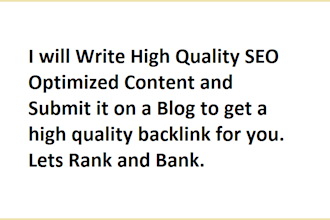 write hq seo optimised content and submit it on a blog
