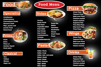 design a amazing food menu