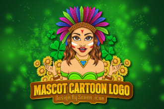 do unique cartoon mascot  custom logo for you