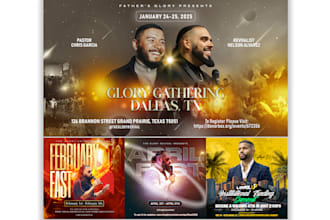 create social media, event or church flyer in few hours