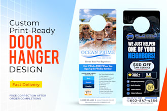design a professional door hanger and postcard fast
