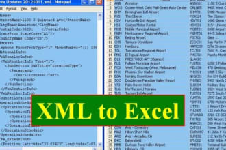 convert XML to excel or google sheet