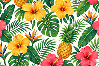 create hand drawn seamless patterns for fabric and apparel