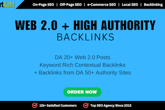 create 150 web 2 and high da authority site backlinks