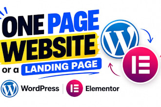 design, one page wordpress website or a landing page