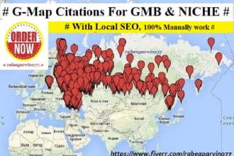 create 14999 google map citations with local seo for gmb and niche