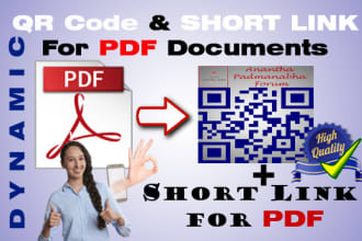 create a dynamic qr code and short link for pdf file, brochure