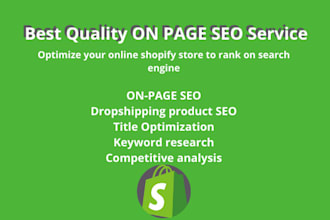 do onpage SEO of your shopify store for 1st google rank