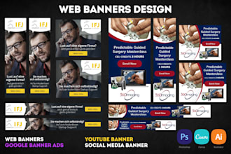 design web banner, facebook instagram youtube social banner