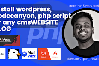 install wordpress, codecanyon, php script or any cms