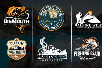 design vintage retro rustic logo for outdoor mountain hunting camping and hiking