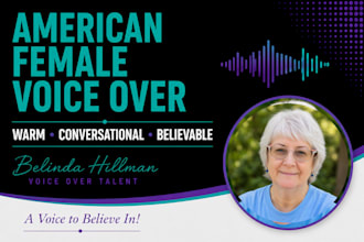 record a professional american female voice over