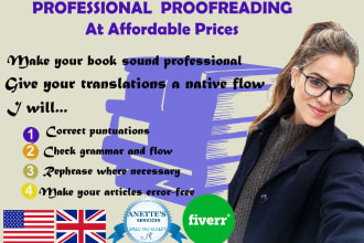 professionally proofread and edit  english texts and  books