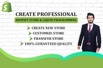 create or customize shopify store and liquid programming