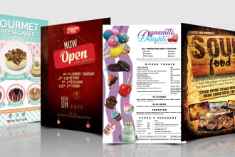 design food menu, flyer, poster, brochure or banner,