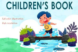 draw cute children book illustration