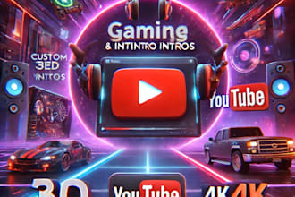 create an epic gaming or youtube intro video in full HD and 4k