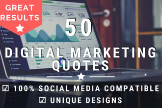 design 50 digital marketing quotes with your logo
