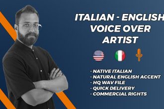 record a professional english and italian voice over