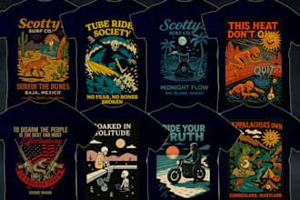 do illustrator t shirt designs for you