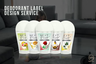 deodorant cosmetic packaging, label design and sticker
