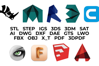 convert your 2d or 3d file into step iges stl dae and more