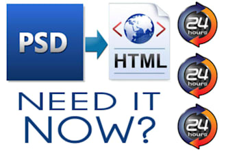 convert your web design/PSD to html and css within 24 hours