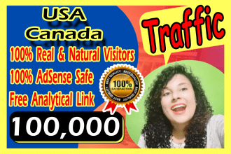 drive USA canada targeted real human visitors web traffic
