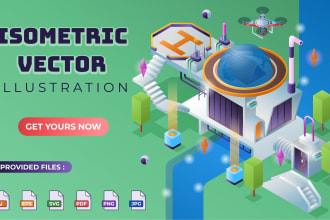 create incredible isometric vector illustration for your website and apps
