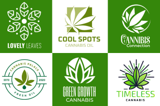 design green cbd medical cannabis, hemp natural, herbal logo