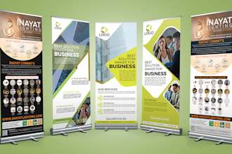 design or redesign roll up banner, retractable banner, signage