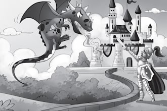 create black and white illustrations