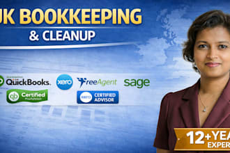 do UK bookkeeping, cleanup, vat returns in xero, quickbooks, freeagent